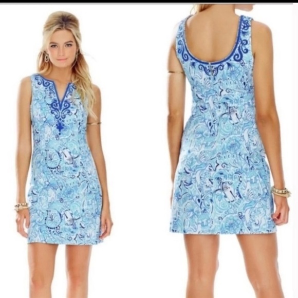 Lilly Pulitzer Lyssa Lucky Trunks Shift Dress - Picture 3 of 7